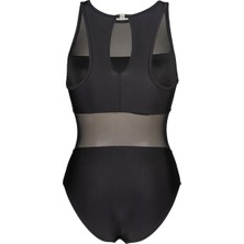 Arena Mesh Panels Swimsuit Vent Kadın Siyah Yüzücü Mayosu 006658500