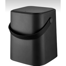 YDGR Click Kapaklı Tutma Saplı Iç Kovalı Tezgah Üst Mutfak Çöp Kovası 4 Lt - Siyah