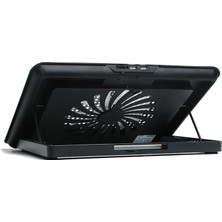 Dark Luna Alüminyum 16cm LED FAN'lı, 74.35 CFM & 1400RPM, 6x Yükseklik Ayarlı, 2xUSB 15.4" Notebook Soğutucu ve Stand (Gri)(DKACNBLNS)