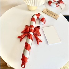 Kidspartim Kurdeleli Baston Şeker Folyo Balon 57X29,5 cm
