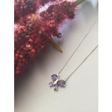 Zeta Jewel Kadın Gümüş Ametist Taşlı Kelebek
