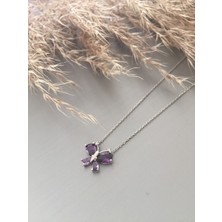 Zeta Jewel Kadın Gümüş Ametist Taşlı Kelebek