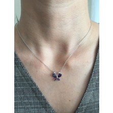 Zeta Jewel Kadın Gümüş Ametist Taşlı Kelebek