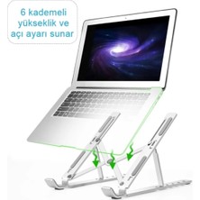 Qasul Laptop ve Tablet Stand Ayaklık Standı Alüminyum Katlanabilir Ergonomik Ayarlanabilir Tutucu