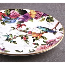 Pinkev Flora 6 Kişilik 25CM Seramik Servis Sunum Tabağı Seti