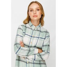 Esswaap Geniş Ekose Desenli Oduncu Tunik  Mint