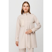 Esswaap Oysh Kumaş Deri Detaylı Pantolon Giy Çık Takım  Taş