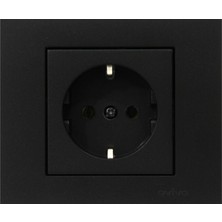 20 Adet Ovivo Grano Siyah Topraklı Priz Çerçeve Dahil 20'li