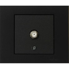 9 Adet Ovivo Grano Siyah Uydu Tv Prizi F Konnektör Çerçeve Dahil 9'lu