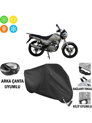 AUTOES Mondial 125 Mc Roadracer Motosiklet Branda Arka Çanta, Tokalı ve Kilit Uyumlu Siyah