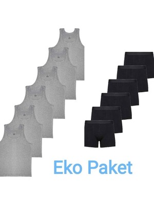 Tezzgelsin Erkek Çocuk Ikili Set Pamuklu Penye 6 Atlet 6 Boxer