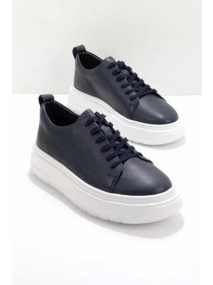 Bambi Lacivert Napa Leather Erkek Sneaker E01811303343