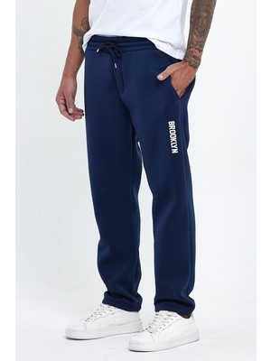 Superlife Erkek  3 İplik Brooklyn Baskılı Eşofman Altı