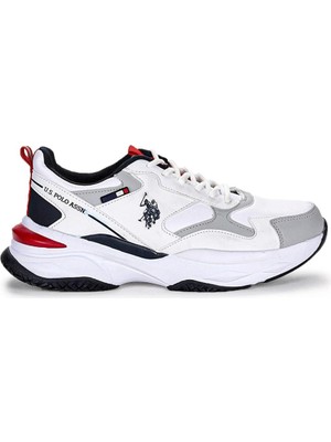 U.S. Polo Assn. Beyaz Sneaker Ayakkabı Erkek Düz Taban PVC Malzeme ile Konforlu Kullanım