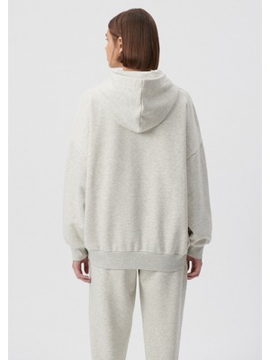 Mavi Kadın Kapüşonlu Baskılı Bej Sweatshirt 1S10008-70020
