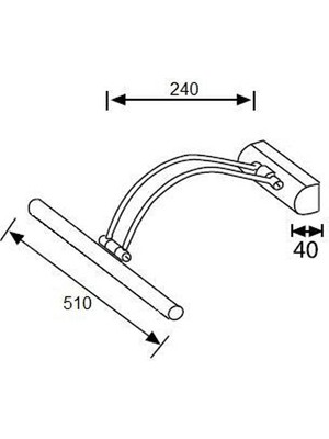 By-Lamp Siyah Ayna Üstü 50 cm LED Banyo Aplik Duvar Ayna Resim Tablo