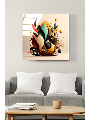 Hinora Geometrik Desen Cam Tablo, Dekoratif Cam Tablo