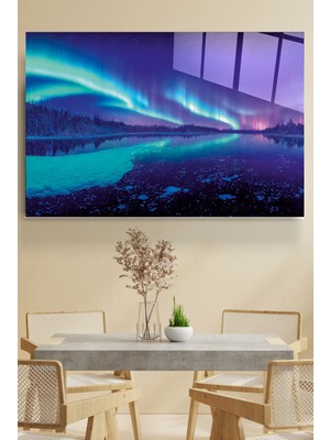 Hinora Neon Manzara Cam Tablo, Dekoratif Cam Tablo