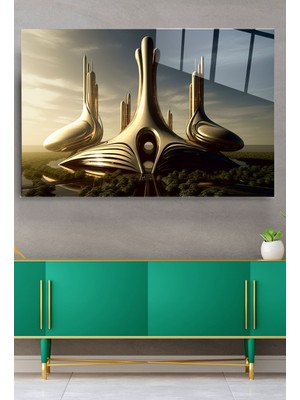 Hinora Fütüristik Cam Tablo, Dekoratif Cam Tablo