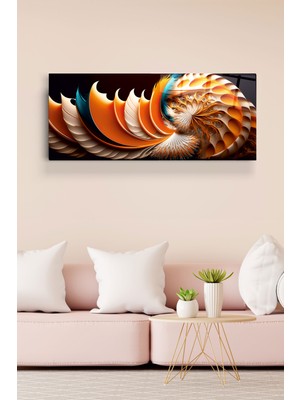 Hinora Soyut Fraktal Cam Tablo, Dekoratif Cam Tablo