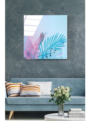 Hinora  Yapraklar Cam Tablo, Dekoratif Cam Tablo