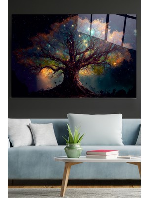 Hinora  Ağaç Cam Tablo, Dekoratif Cam Tablo