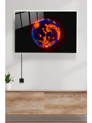 Hinora LED Aydınlatmalı Dünya Cam Tablo, Işıklı Cam Tablo