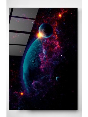 Hinora Galaksi Cam Tablo, Dekoratif Cam Tablo