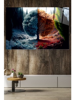 Hinora Mevsim Değişikliği Cam Tablo, Dekoratif Cam Tablo