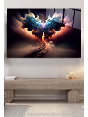 Hinora Kelebek Cam Tablo, Dekoratif Cam Tablo