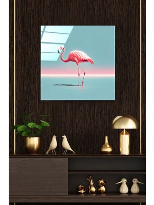 Hinora Flamingo Cam Tablo, Dekoratif Cam Tablo