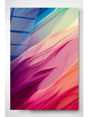 Hinora Renkli Soyut Cam Tablo, Dekoratif Cam Tablo