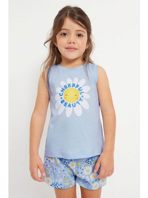 Mayoral 3-5 Yaş Kız Çocuk Çiçek Desenli Şort Takım
