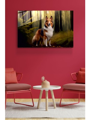 Hinora Sevimli Köpek Cam Tablo, Dekoratif Cam Tablo