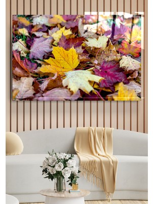 Hinora Dökülen Yapraklar Cam Tablo, Dekoratif Cam Tablo