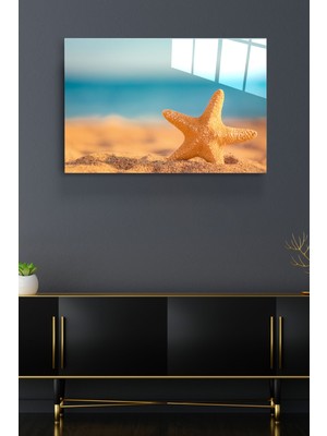 Hinora  Deniz Yıldızı Cam Tablo, Dekoratif Cam Tablo