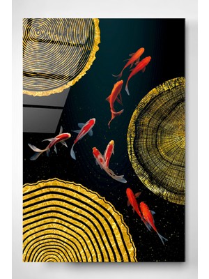 Hinora Balıklar Cam Tablo, Dekoratif Cam Tablo