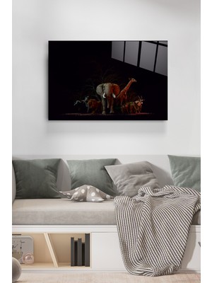 Hinora  Hayvanlar Cam Tablo, Dekoratif Cam Tablo