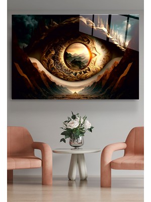Hinora Soyut Göz Cam Tablo, Dekoratif Cam Tablo