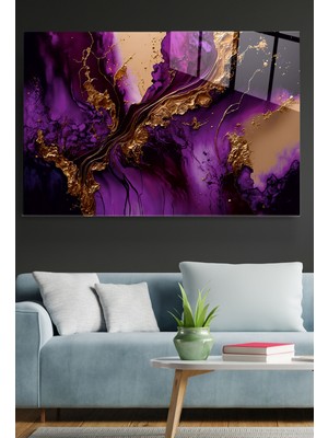 Hinora  Soyut Cam Tablo, Dekoratif Cam Tablo