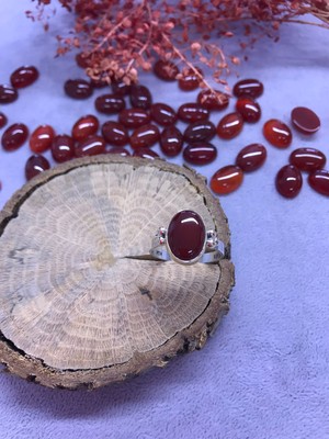 Nsa Akik Taşlı Gümüş Yüzük 925 Ayar Doğal Taş