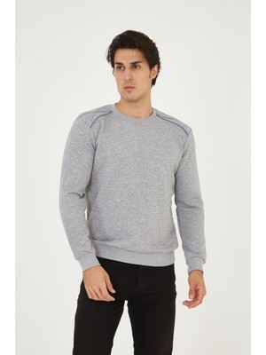 Rey Polo Bisiklet Yaka Omuz Detaylı Basic Sweatshirt