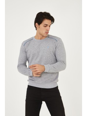 Rey Polo Bisiklet Yaka Omuz Detaylı Basic Sweatshirt