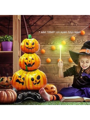 Halloween 3 Lü Balkabağı Şekilli Süpershape Folyo Balon 109X61 cm 1 Adet