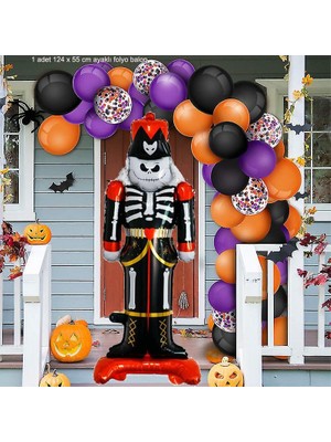 Halloween İskelet Kurşun Asker Süpershape Folyo Balon 124X55 cm 1 Adet