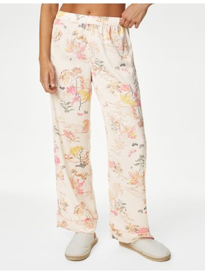 Marks & Spencer Dream Satin™ Yaprak Desenli Pijama Altı