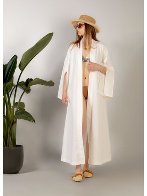 crave Oversize Beyaz Uzun Kimono