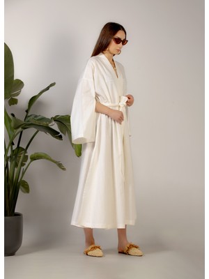 crave Oversize Beyaz Uzun Kimono