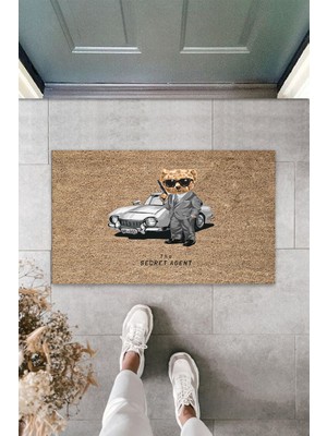 Dijital Baskı Yeşil Dış ve Iç Mekan Doğal Taş Desen Kapı Önü Paspası