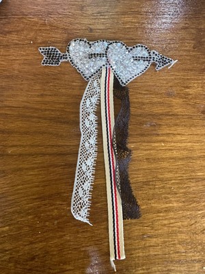 Gönülden Tasarım 12X4 cm Ütü Ile Yapışan Tüllü Taşlı Arma Yama Dikiş Hobi Aplike